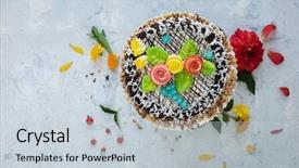  Presentation with concrete pouring during commercial concreting - Colorful PPT theme enhanced with english tea party - cakes composition on concrete background backdrop and a lemonade colored foreground