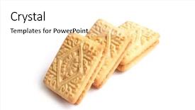  Presentation with english - Slide set having english tea time biscuits isolated background and a  colored foreground