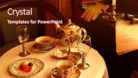  Presentation with english - Slide set featuring english tea background and a wine colored foreground