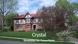  Presentation with tudor - Colorful slide deck enhanced with english tudor estate with spring backdrop and a tawny brown colored foreground