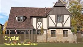  Presentation with tudor - Audience pleasing slides consisting of english tudor home with american backdrop and a coral colored foreground