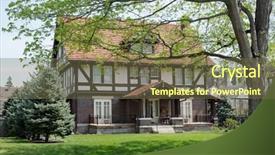  Presentation with tudor - Presentation consisting of english tudor house in spring background and a tawny brown colored foreground