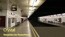  Presentation with london underground - Presentation theme enhanced with english tunnel - london underground station background and a  colored foreground