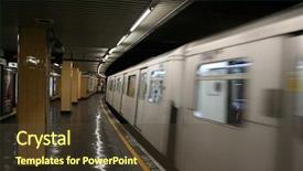  Presentation with london underground - Slides enhanced with english tunnel - london underground station background and a  colored foreground