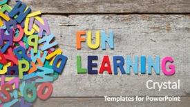  Presentation with flower border colorful made - PPT theme featuring english vocabulary - colorful words fun leanring made background and a gray colored foreground