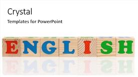  Presentation with language english - Presentation having english word formed by colorful background and a white colored foreground