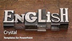  Presentation with english literature vintage - Cool new presentation theme with english word in mixed vintage backdrop and a tawny brown colored foreground