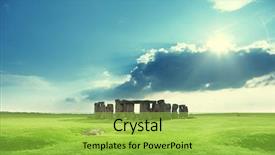  Presentation with stonehenge - Slide set consisting of ancient ruins - sunny day and stonehenge uk background and a yellow colored foreground