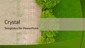  Presentation with aerial - Beautiful presentation design featuring englishi - aerial over half lush green backdrop and a mint green colored foreground