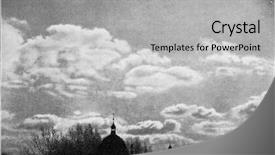  Presentation with engraving - PPT layouts featuring engraving - cumulus in the evening vintage background and a light gray colored foreground