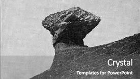  Presentation with humanity - PPT theme featuring engraving - rock mushroom vintage engraved illustration background and a dark gray colored foreground