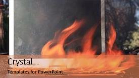  Presentation with fire damage - Cool new slide deck with engulfed in flames of fire backdrop and a coral colored foreground