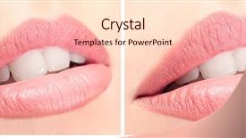  Presentation with lips - Amazing theme having image enhancement - female lips backdrop and a lemonade colored foreground