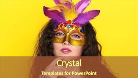  Presentation with hero mask woman - Colorful slide set enhanced with enigma - beautiful woman in carnival mask backdrop and a red colored foreground