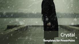  Presentation with white snow - Amazing theme having enigma - man with white mask near backdrop and a dark gray colored foreground