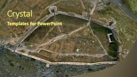  Presentation with romania - Theme featuring enisala-fortress-dobruja-romania-ruins background and a tawny brown colored foreground