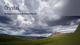  Presentation with romania - Audience pleasing slide deck consisting of enisala fortress on cloudy day dobrogea romania backdrop and a light gray colored foreground