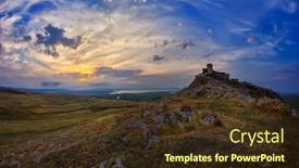  Presentation with medieval - Slide deck having enisala-medieval-fortress-also-referred background and a tawny brown colored foreground
