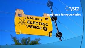  Presentation with electric - PPT theme with interdiction sign - electric fence background and a  colored foreground