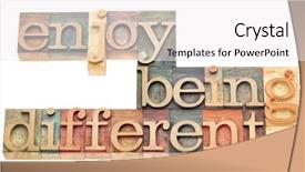  Presentation with lifestyle - Colorful PPT layouts enhanced with enjoy being different advice - lifestyle backdrop and a white colored foreground