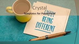  Presentation with career development - Colorful slides enhanced with enjoy-being-different-inspirational-note backdrop and a coral colored foreground