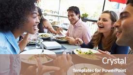  Presentation with friends - Beautiful PPT layouts featuring milkshake donut and other sweets backdrop and a dark gray colored foreground