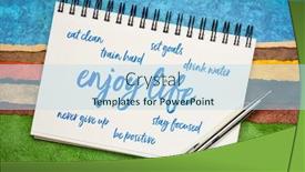  Presentation with healthy lifestyle - Beautiful presentation design featuring enjoy-life-healthy-ahppy backdrop and a sky blue colored foreground