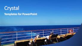  Presentation with ocean ship - Beautiful theme featuring enjoy sunshine on a cruise backdrop and a teal colored foreground