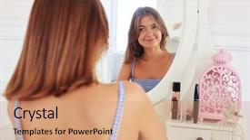  Presentation with mirror - Colorful slide set enhanced with enjoy-the-beauty-of-yourself backdrop and a coral colored foreground