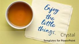  Presentation with positive mindset - Audience pleasing PPT theme consisting of enjoy-the-little-thing-inspirational backdrop and a blonde colored foreground