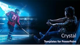  Presentation with mixed reality - PPT theme enhanced with enjoy-the-reality-of-game background and a navy blue colored foreground