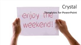 Presentation with weekend - Amazing PPT layouts having weekend card isolated on white backdrop and a white colored foreground