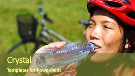  Presentation with water bottle - PPT theme enhanced with enjoying a bottle of water background and a tawny brown colored foreground