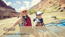  Presentation with rafting - Slide deck enhanced with enjoying a fun whitewater rafting background and a lemonade colored foreground