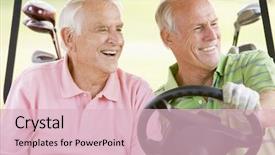  Presentation with golf - Colorful presentation theme enhanced with enjoying a game of golf backdrop and a lemonade colored foreground