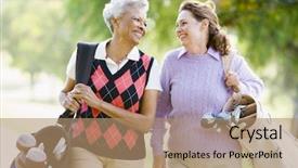  Presentation with vision golf - Slides with enjoying a game of golf background and a coral colored foreground