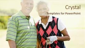  Presentation with game on - PPT layouts consisting of enjoying a game of golf background and a cream colored foreground
