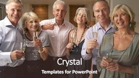  Presentation with dinner party - Slide deck with  background and a  colored foreground