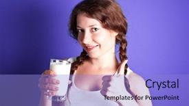  Presentation with beautiful black women smiling - Audience pleasing theme consisting of enjoying a glass of milk backdrop and a light blue colored foreground