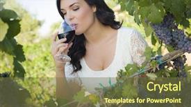  Presentation with wine tasting - Beautiful slides featuring enjoying a glass of wine backdrop and a tawny brown colored foreground