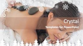  Presentation with fir tree - Presentation theme having enjoying a hot stone massage background and a coral colored foreground