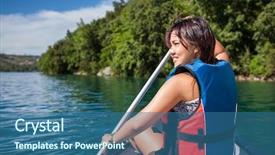  Presentation with lake - Slide deck having enjoying a lovely summer day background and a ocean colored foreground