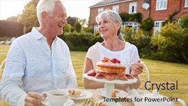  Presentation with afternoon tea - Cool new presentation with enjoying afternoon tea in garden backdrop and a coral colored foreground