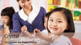  Presentation with chinese paintings - Beautiful presentation featuring enjoying art class in chinese backdrop and a coral colored foreground