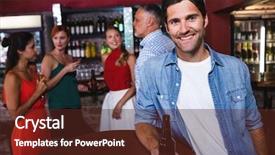  Presentation with disco in night club - Colorful presentation design enhanced with enjoying beer in night club backdrop and a tawny brown colored foreground