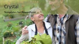  Presentation with husband and wife 3 d - Amazing slide deck having enjoying being in kitchen garden backdrop and a yellow colored foreground