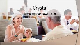  Presentation with active seniors senior couple - Audience pleasing PPT theme consisting of details of living room cup of coffee on rustic wooden tray backdrop and a light gray colored foreground