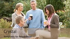  Presentation with beer garden - Beautiful slide set featuring enjoying drink in pub garden backdrop and a  colored foreground