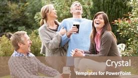  Presentation with beer garden - Colorful presentation theme enhanced with enjoying drink in pub garden backdrop and a  colored foreground