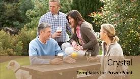  Presentation with beer garden - Cool new slide set with enjoying drink in pub garden backdrop and a coral colored foreground